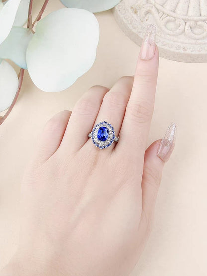 2.85-Carat Royal Blue Sapphire & Diamond Ring